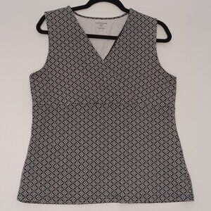 Women's Croft & Barrow Stretch Black & White Pattern Tank Size Large